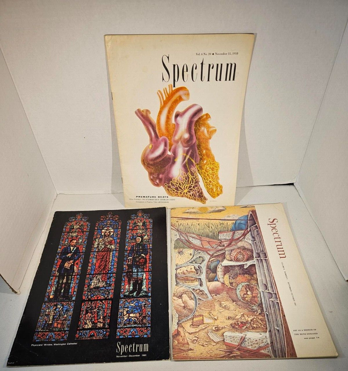 SPECTRUM PFIZER PHARMACEUTICAL MEDICAL MAGAZINE  Set of 3 1958 & 1961