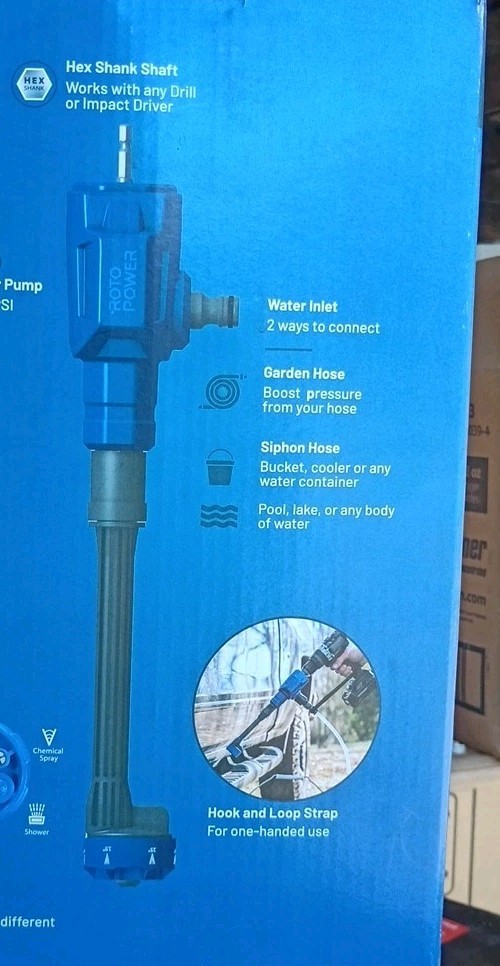 ROTOPOWER Power Cleaner Drill Attachment 600-PSI 1-GPM