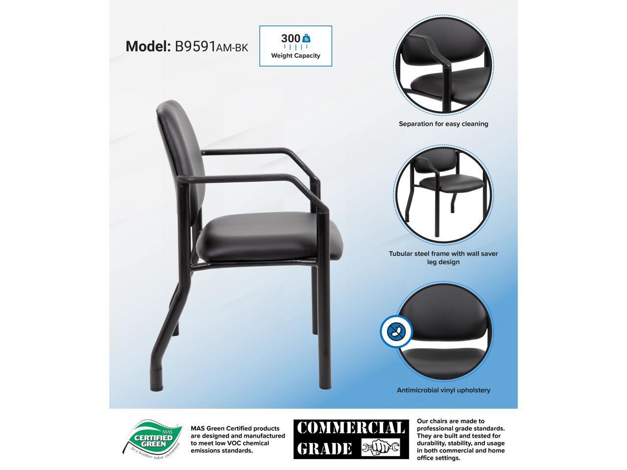 Boss Antimicrobial Guest Chair, 300 lb. Weight Capacity