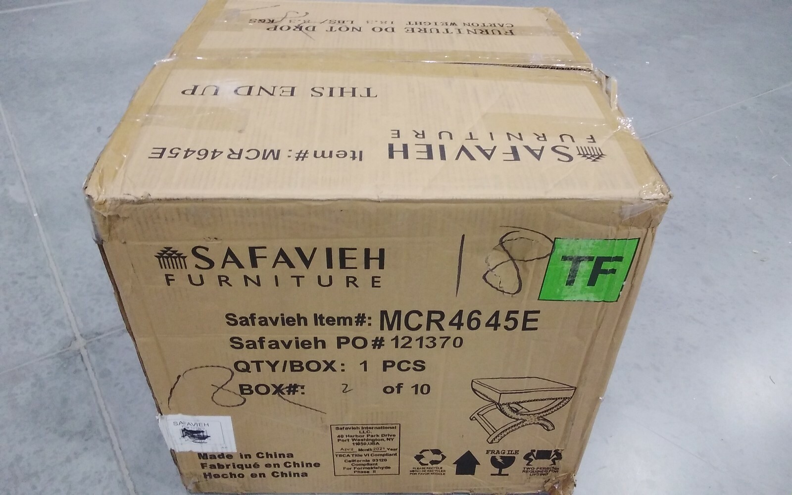 Safavieh Mystic Ottoman Silver Nail Heads, Reduced Price 2172701520 MCR4645E