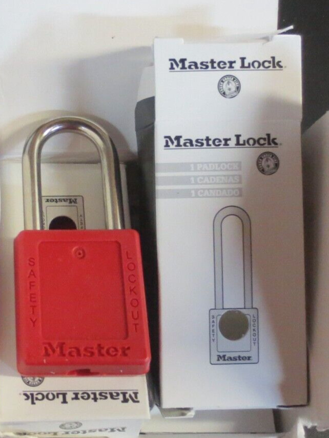 Master Lock Government Safety Lockout Padlock, Zenex, 1 1/2 inch, Red, 1 Key