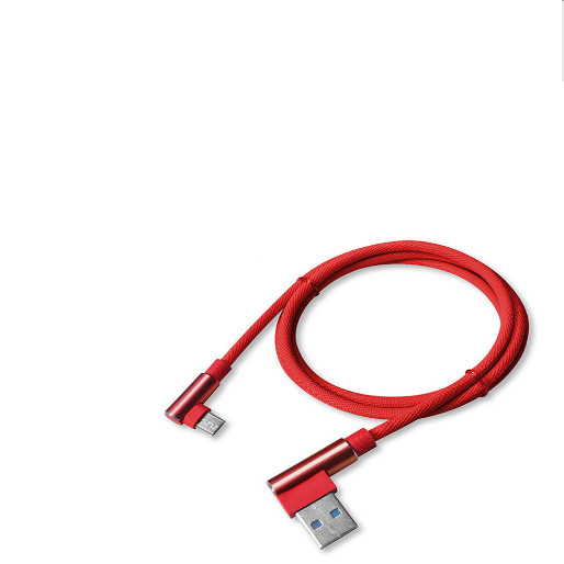 3FT 90 Degree Right Angle Micro USB Charging Data Cable Braided Nylon Cord Line