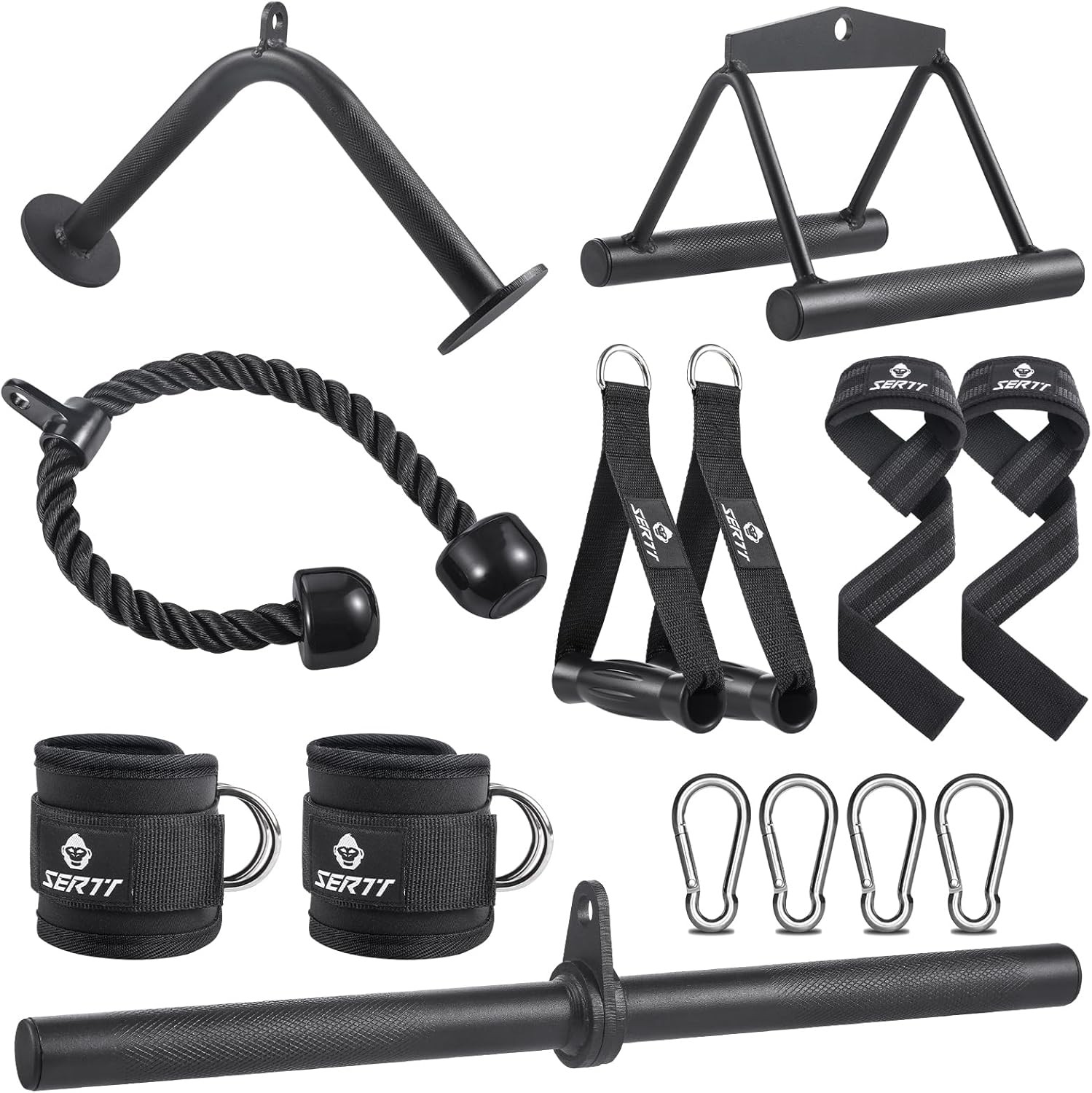 SERTT Workout Cable Machine Attachment for Home Gym, LAT Pulldown Attachments