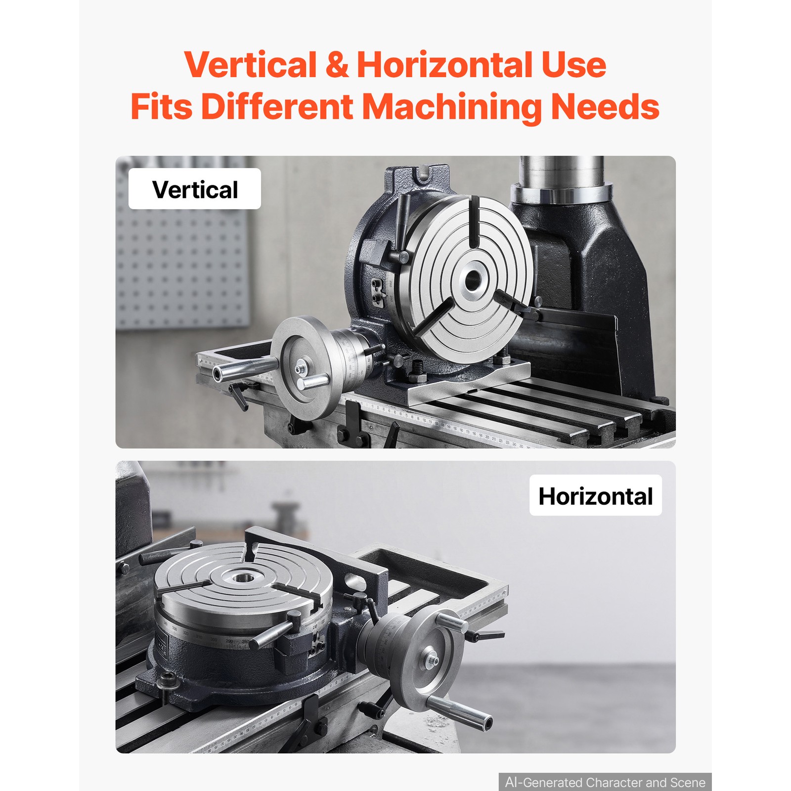 Uimoso 8-Inch Horizontal and Vertical Rotary Table for Precision Milling