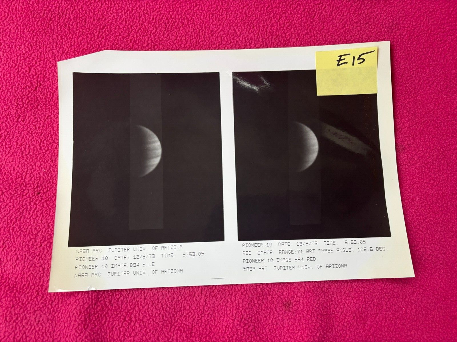 NASA vintage REAL PHOTO spacecraft PIONEER 10 arc JUPITER planet 1973 space