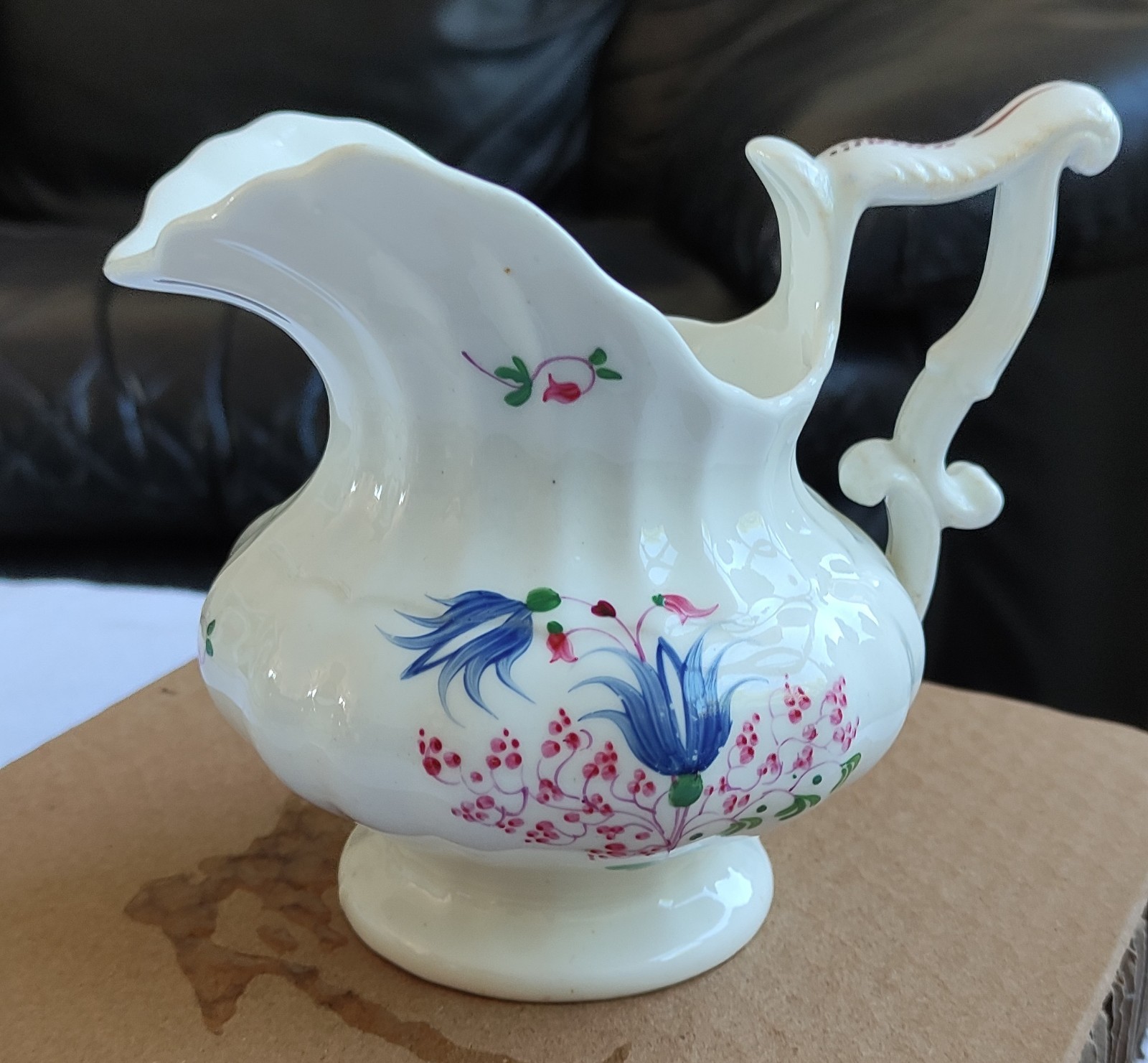 Antique Porcelain Creamer, Pattern 370 Attributed To Harris+Goodwin C.1836