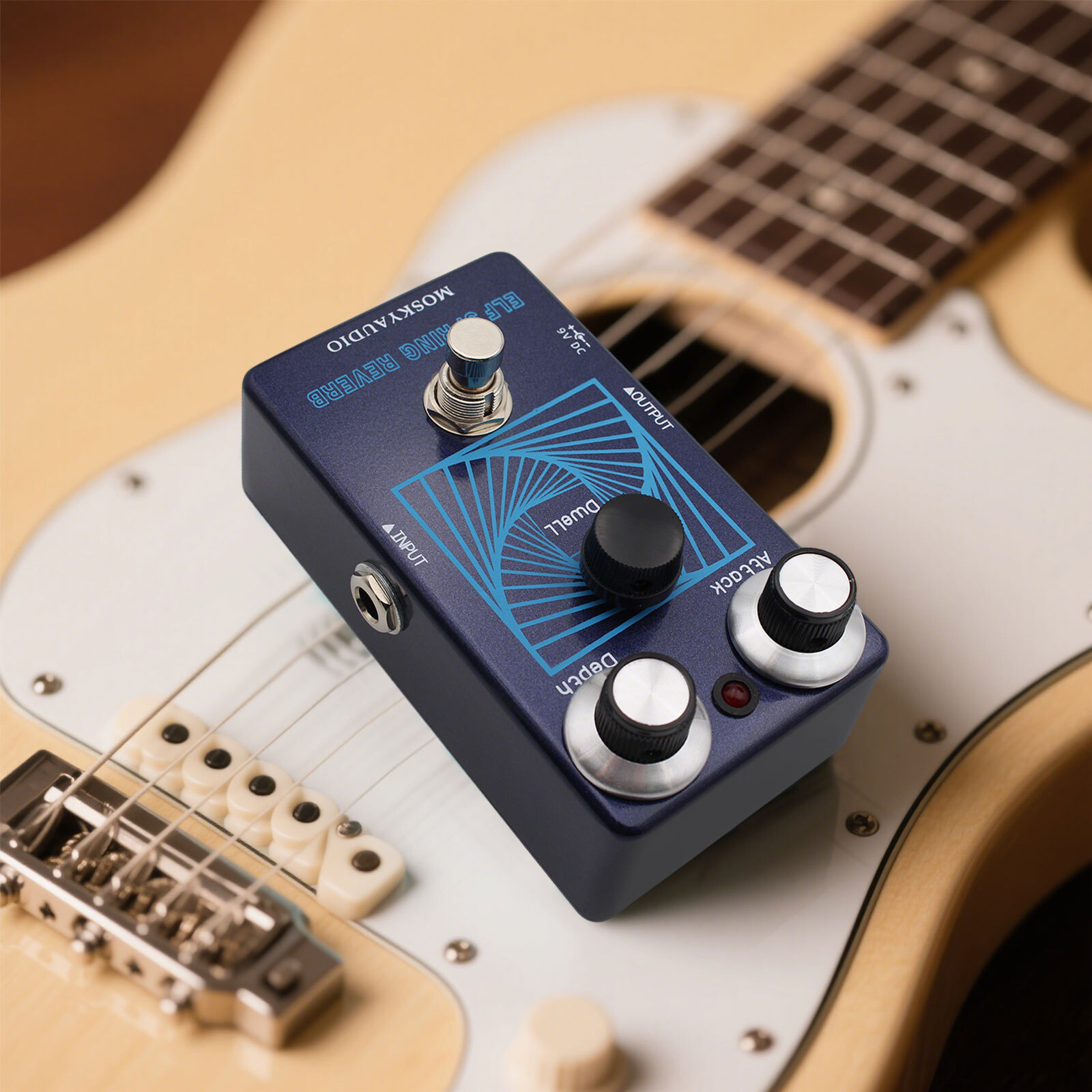 MOSKYAUDIO ELF SPRING REVERB Guitar Effect Pedal Attack/Depth Knob Slapback/Echo