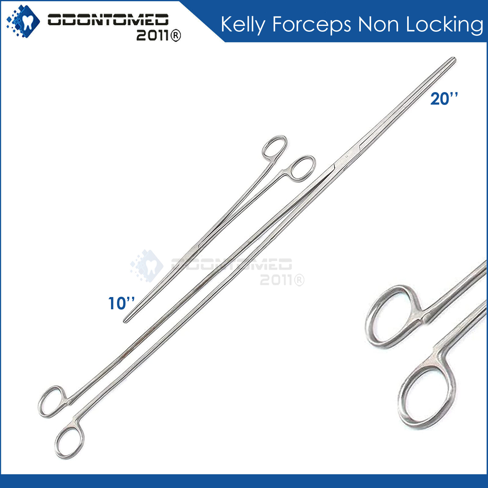 Hemostat Kelly Non Locking Forceps Clamp Straight Artery Veterinary 10'' + 20''