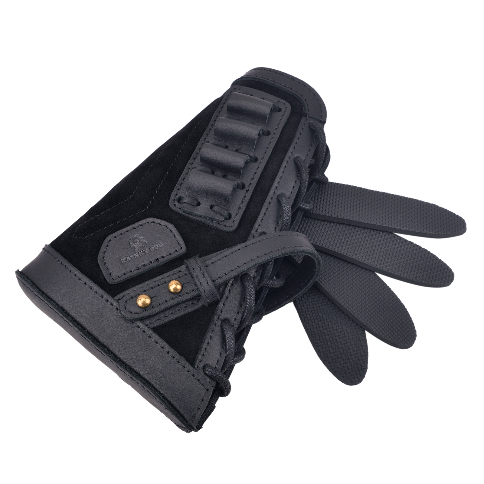 No-Drill Leather Rifle Buttstock Sleeve with Shell Holder for .22 .357 .300win