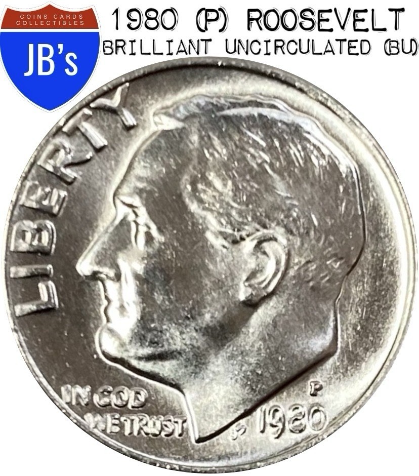 1980-P Roosevelt Dime 10c - BRILLIANT UNCIRCULATED (BU)