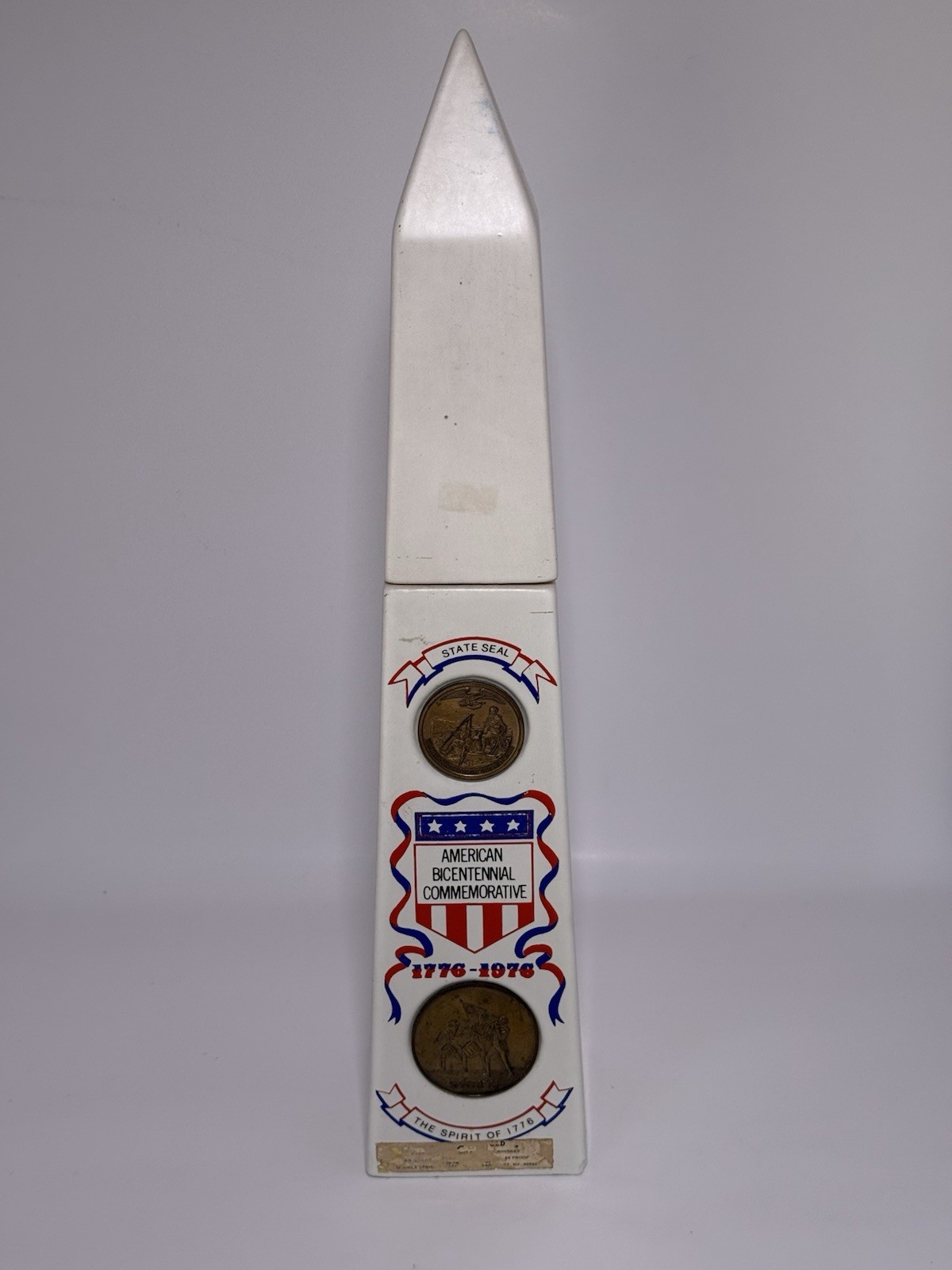 Vintage 1976 American Bicentennial Commemorative Obelisk Coin Holder Display