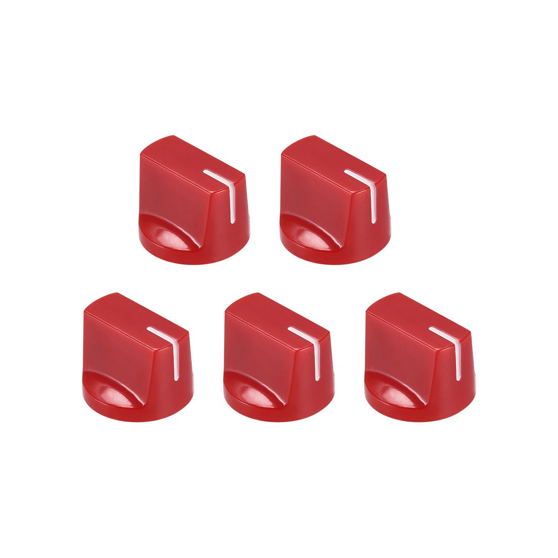 5 x Guitar Effect Pedal Knobs Pointer Control Knobs with Set Screw Aged Red