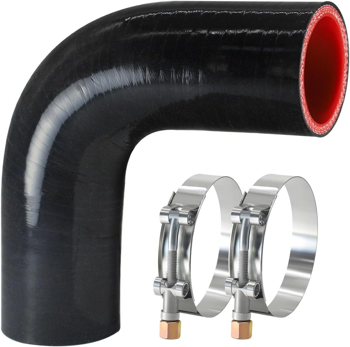 90 Degree Elbow Id1.5”(38Mm) Silicone Hose Coupler, Reinforced 4-Layer Wall 5Mm