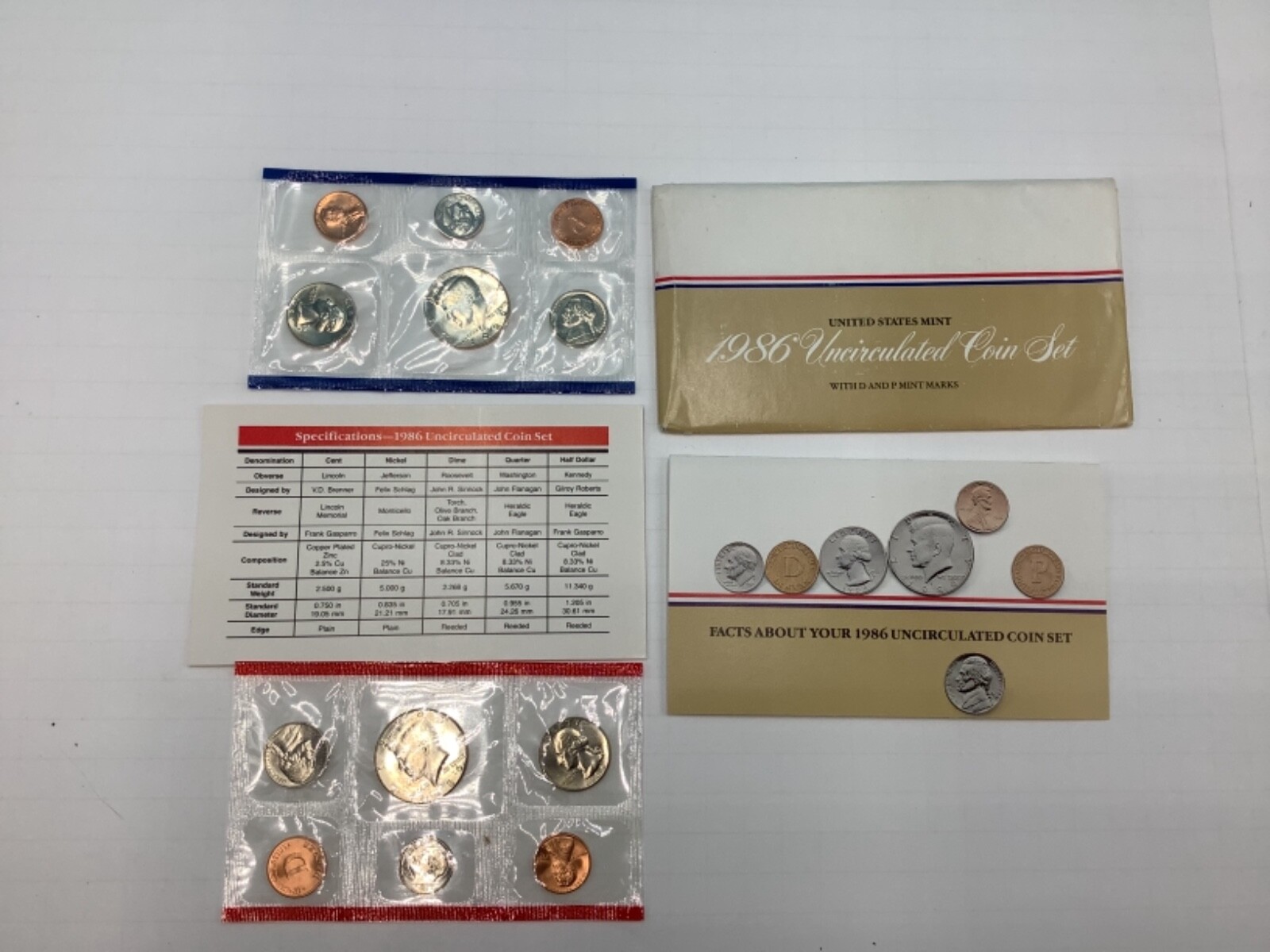 1986 United States Mint Coin Set Philadelphia Denver