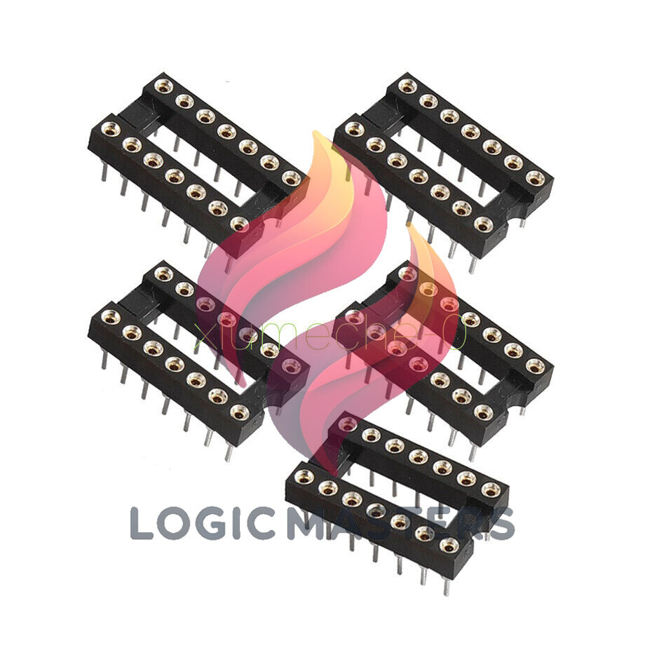 20PCS X 14Pin DIP SIP Round IC Sockets Adaptor Solder Type Gold Plated Machined