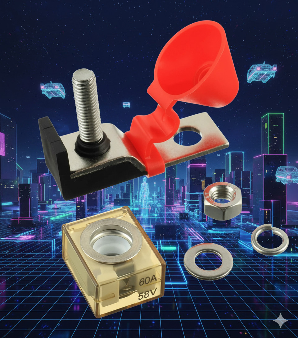 Bay Marine – Rated Battery Fuse and MRBF Single Fuse Holder Kit 60A