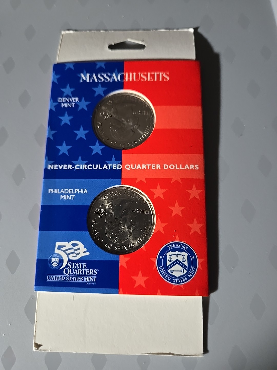JANUARY 2000 HALLMARK AMERICAN SPIRIT COLLECTION TWO MASSACHUSETTS QUARTERS