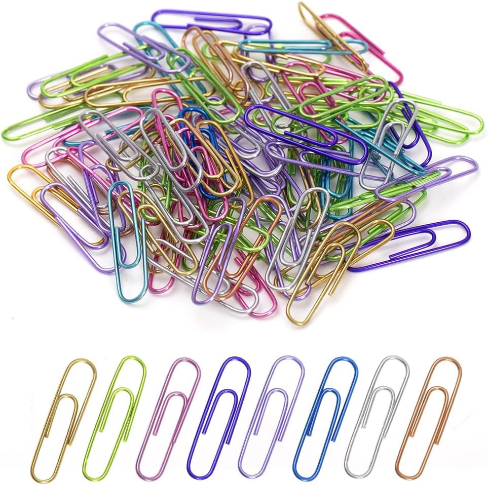 Paper Clips, 240pcs Medium Size Colored, PaperClips Assorted Colors, Paper Clips