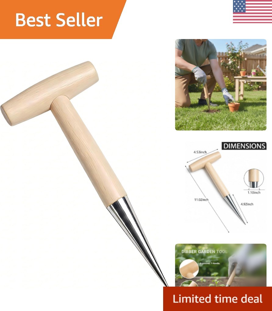 Efficient 11-Inch Dibbling Tool with Comfortable Grip for Fatigue-Free Gardening