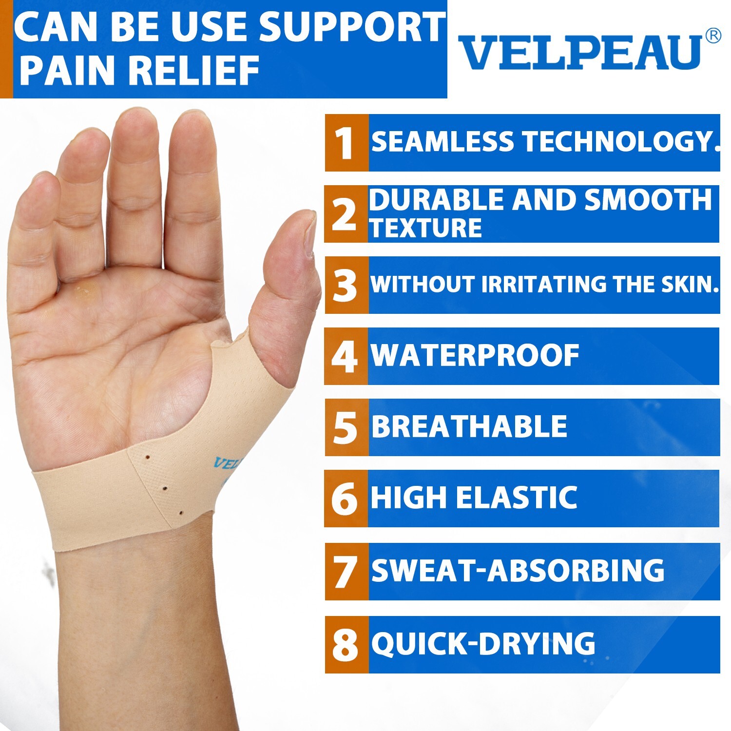 2X Medical Wrist Thumb Compression Sleeve Support Brace Stabiliser Arthrities M