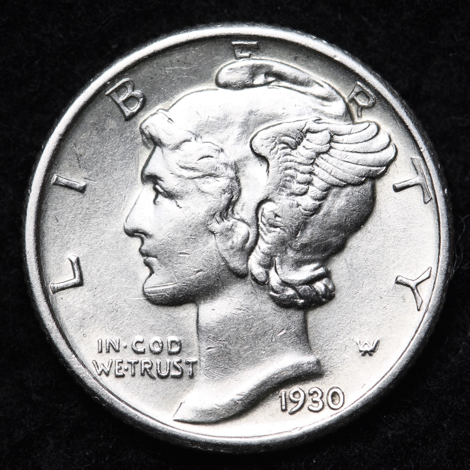 1930 Mercury Silver Dime Nice AU FREE SHIPPING
