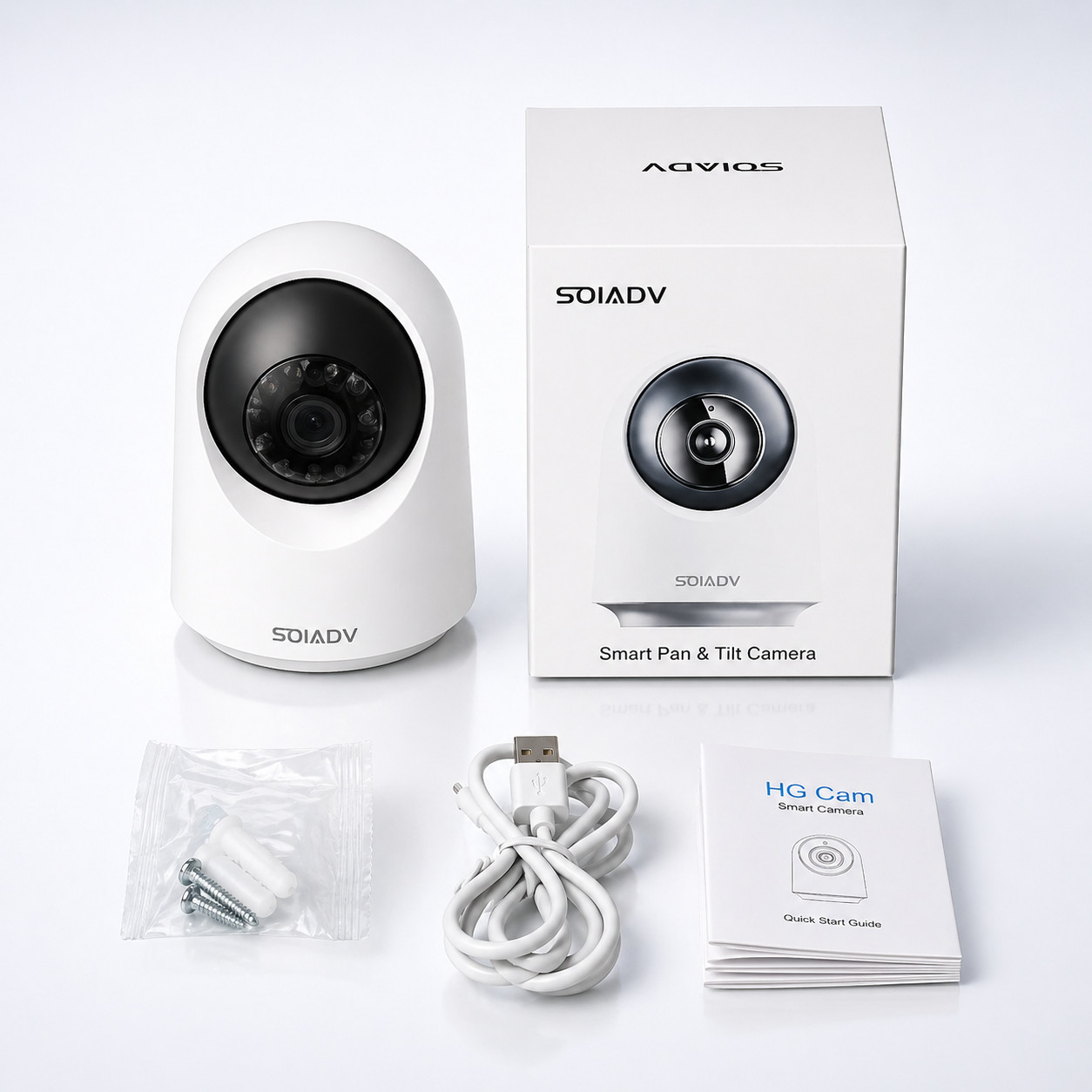 SOIADV WiFi Security Camera Indoor 360° AI Movement Detection Cloud/SD 2PACK