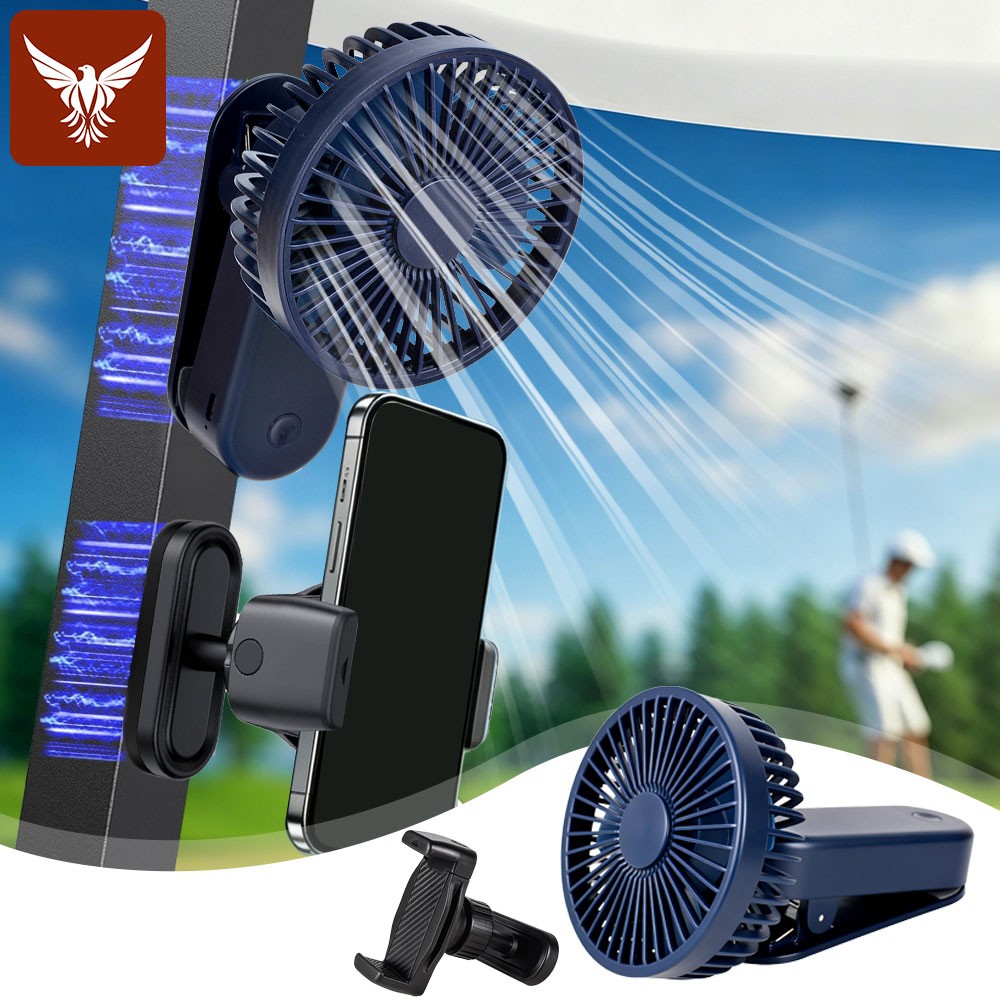 Magnetic Fan Phone Holder for Golf Cart 2400mAh USB Rechargeable N52 Magnet