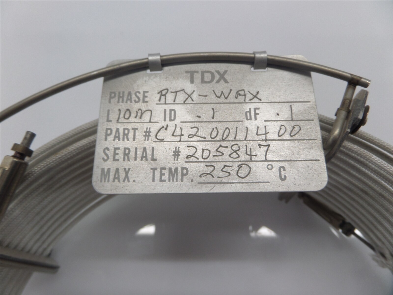 TDX RTX-WAX 10M 250°C Capillary Column C420011400