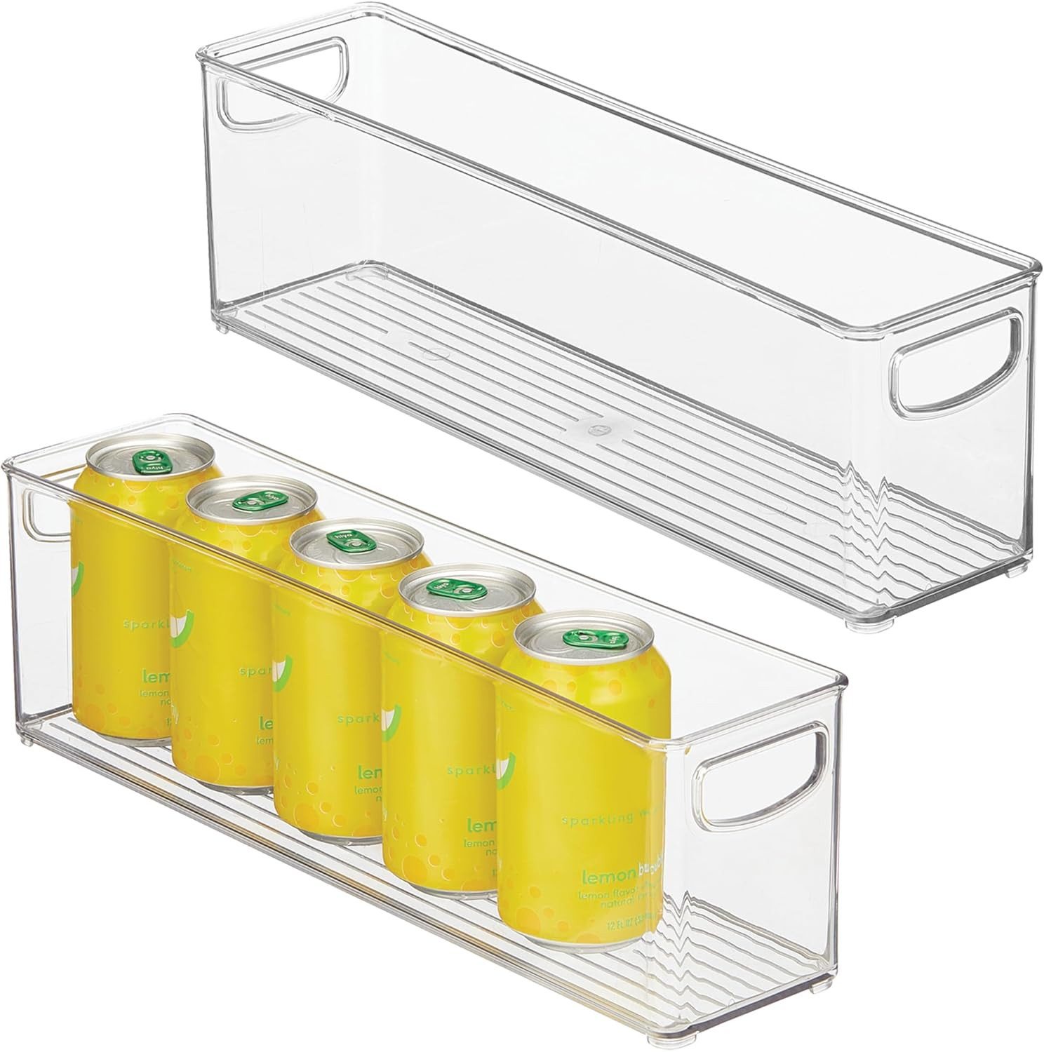 Interdesign Plastic Stackable Pantry Bin - Storage Bin with Handles for Cabinet