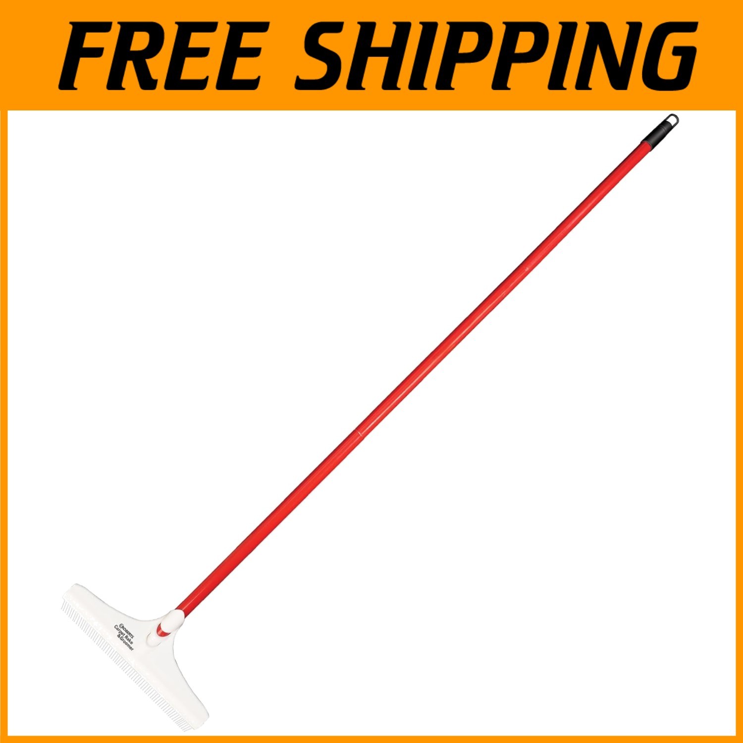 Professional Carpet Rake - 12" Wide Head, Nylon Bristles