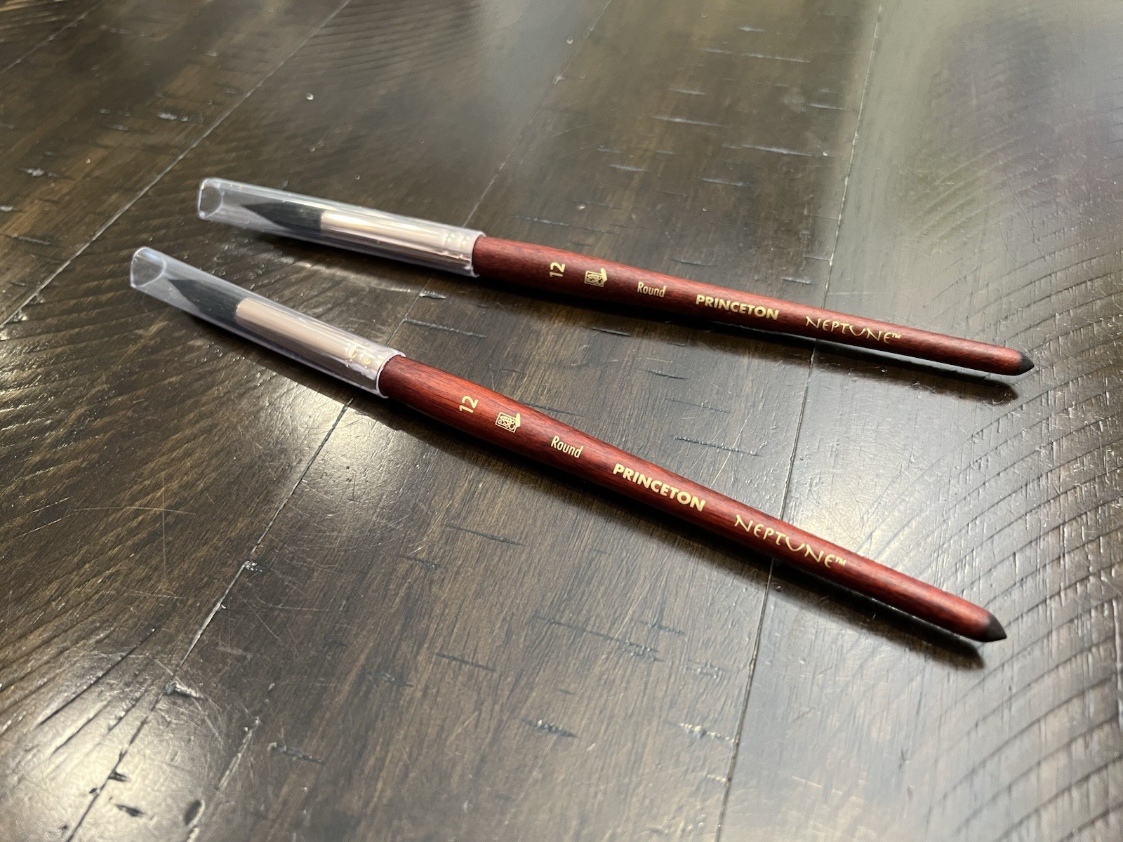 Set of 2 Princeton Artist Paint Brush, Neptune Series 4750, Round, Size 12