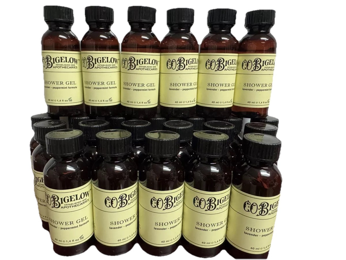 24 PACK 40mL CO Bigelow Shower Gel Lavender Peppermint Formula Body Wash 33.6oz