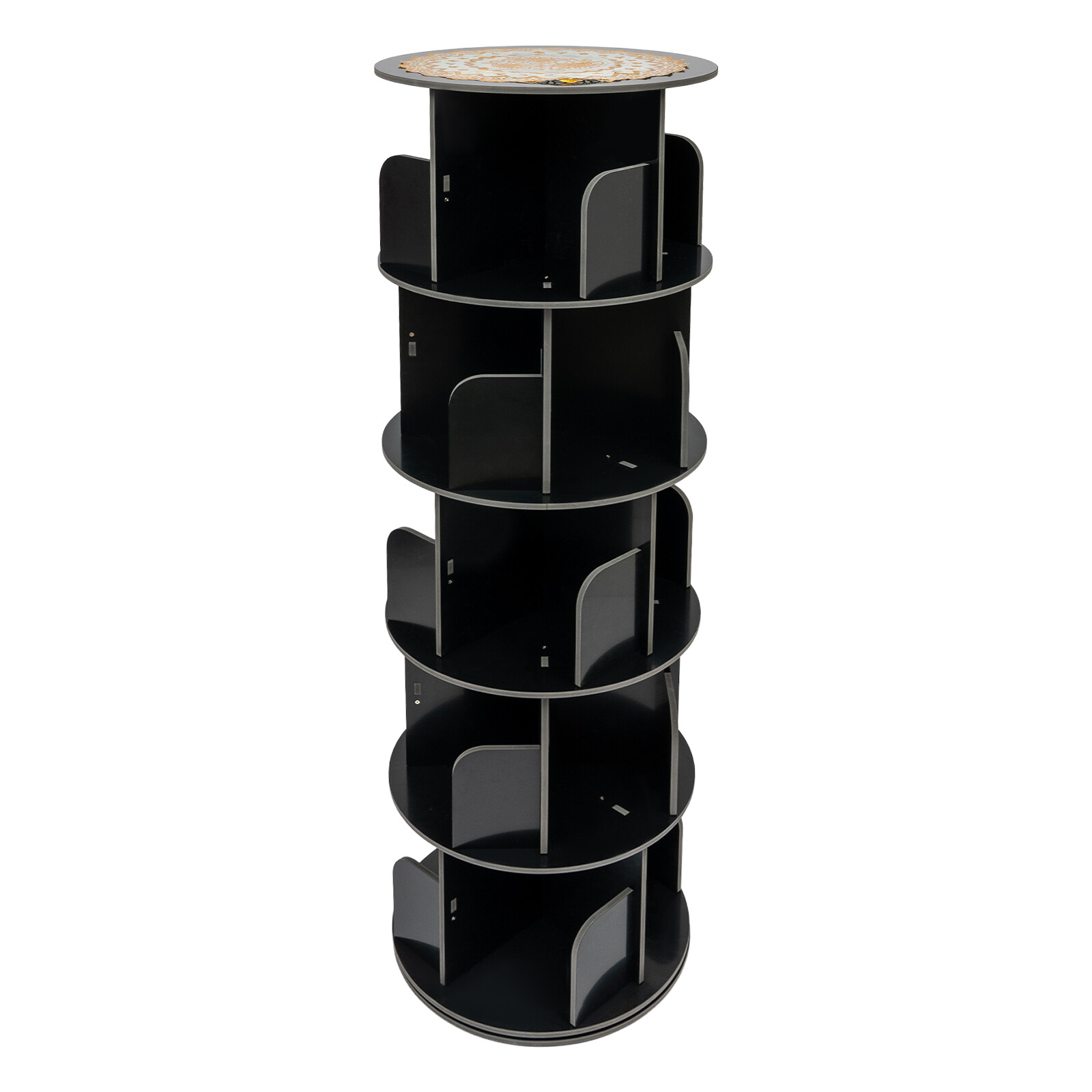 360° Rotating Bookshelf 5-Tier Bookcase Storage Shelf /Freestanding Display Rack