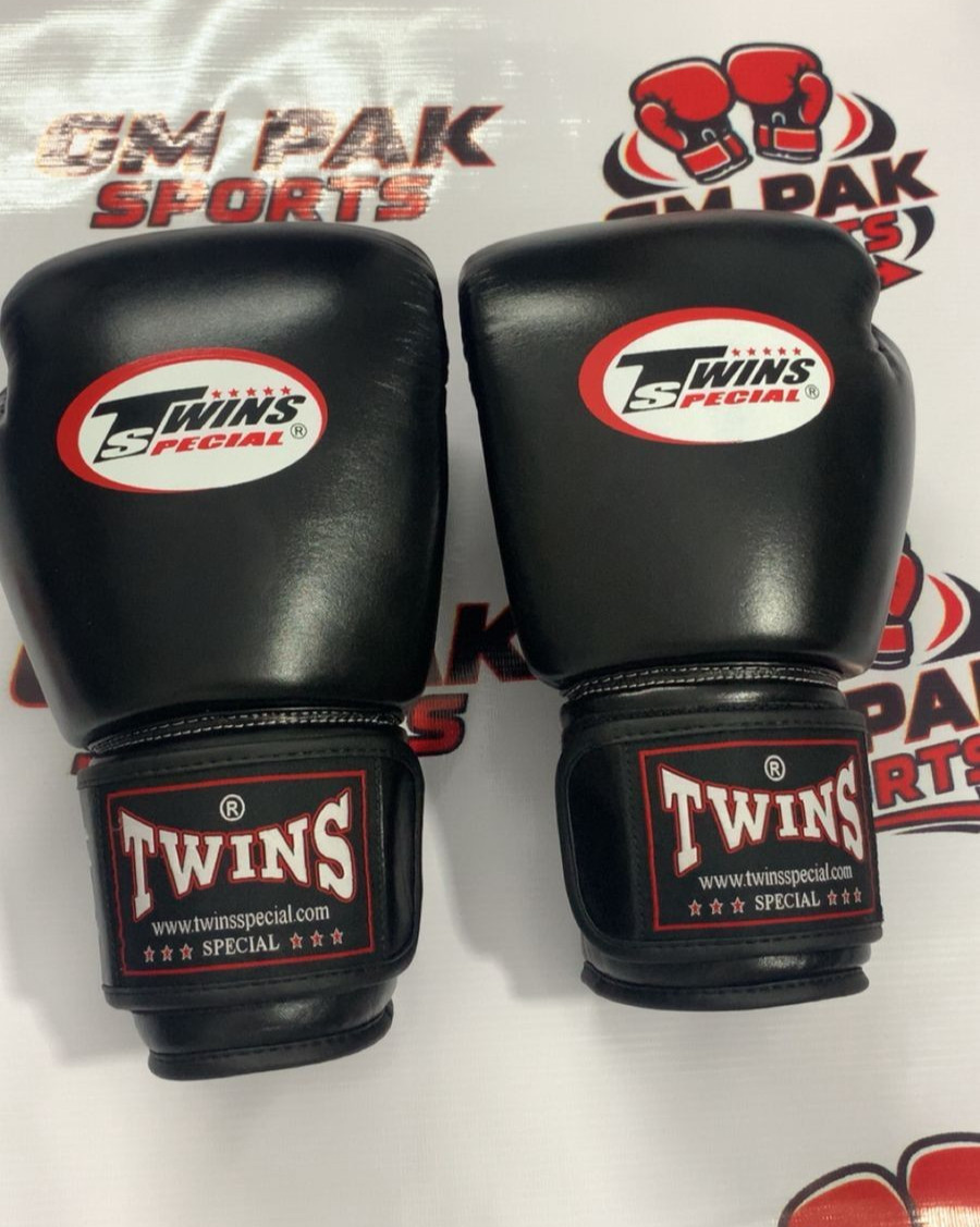 New Twins Muay Thai Hook And Loop Boxing Gloves 100% Cowhide Leather