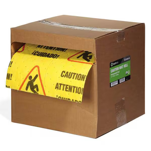 Spilltech Sorbent Roll, 18 gal, 15 in x 100 ft, , Yellow, Polypropylene