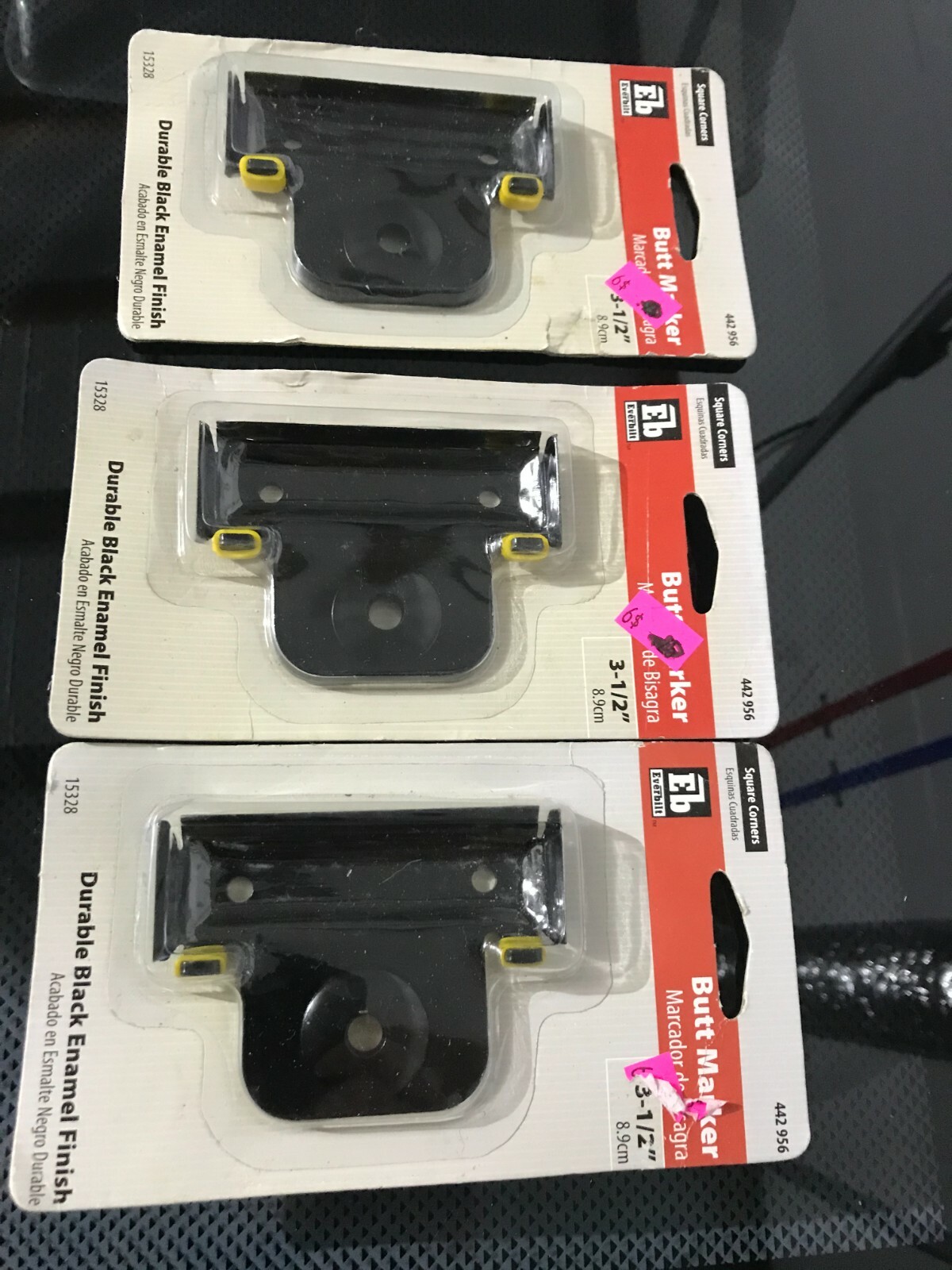 NEW 3-pack LOT Everbilt Square Corners Butt Marker 3-1/2" 15328 442956