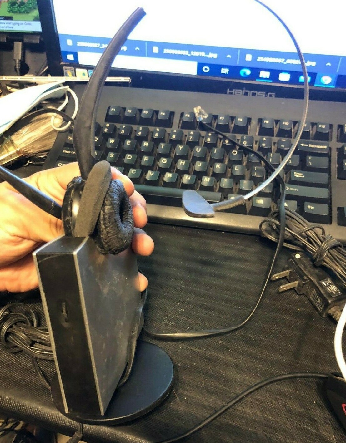 Jabra GN9120 GN9125 Duo Wireless Headset Headphone W/ AC Adapter