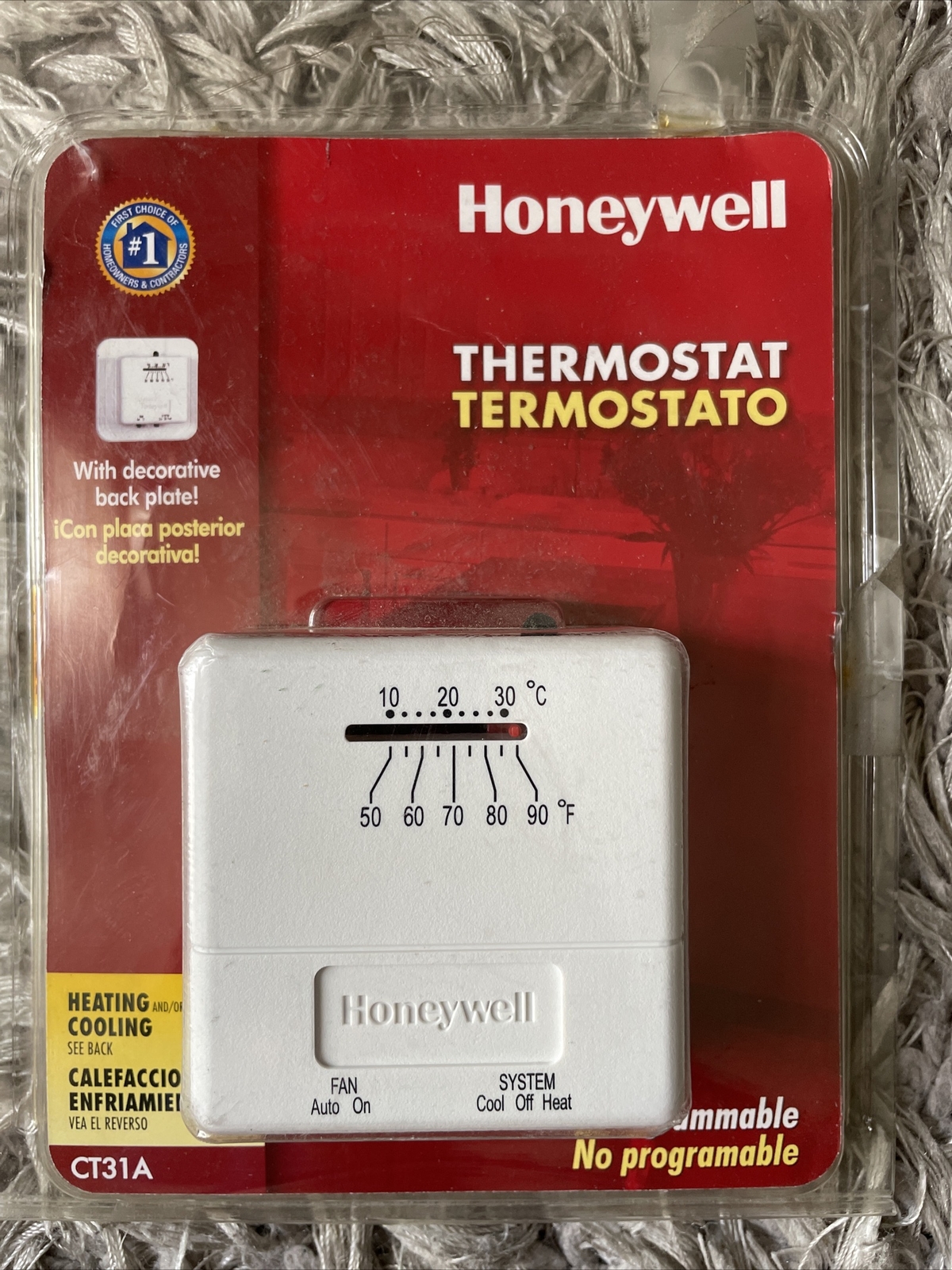 Non-Programmable Heat/Cool Thermostat White, Honeywell CT31A