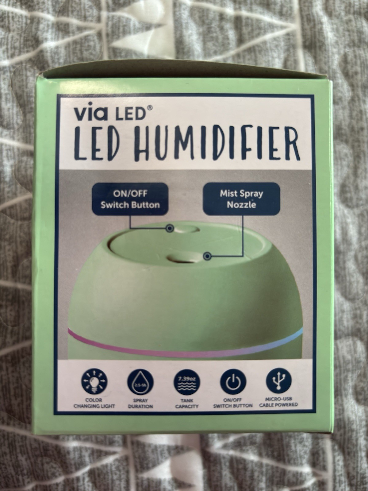 NIB Via LED Mini Color Changing Humidifier