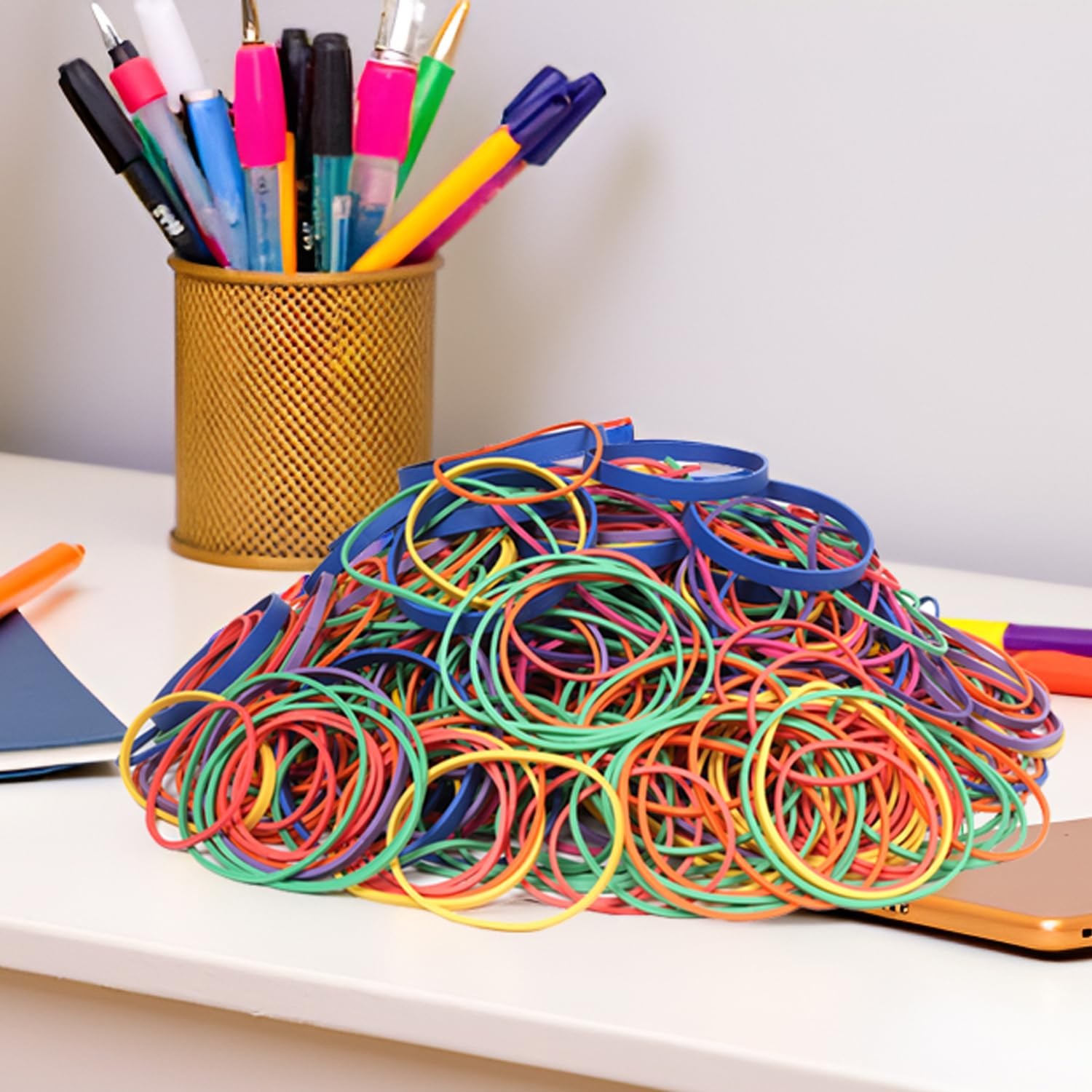 HAIDIBAO Rubber Bands Assorted Sizes 0.5lbs Multicolor Elastic