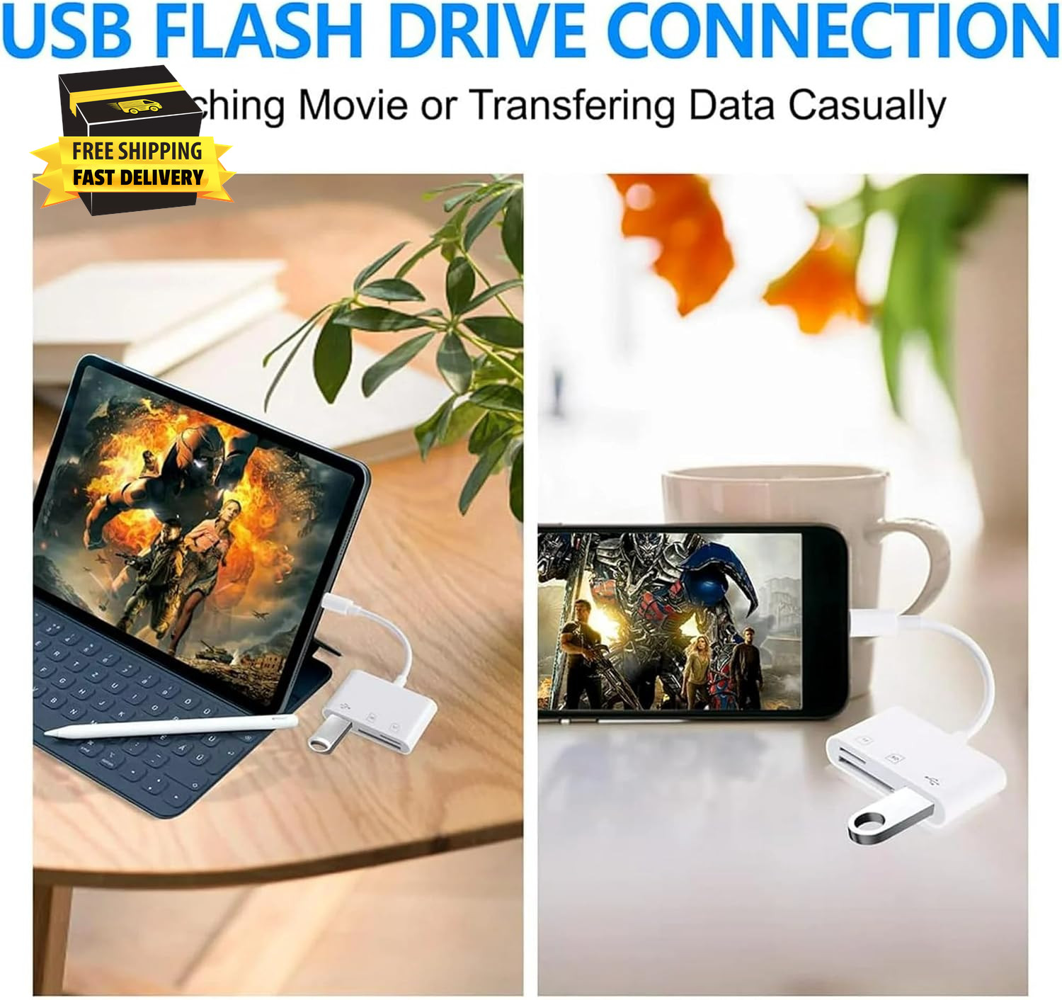 USB C SD Card Reader for Iphone 15 Ipad Mac 3 in 1 USB-C Memory Trail Camera Car