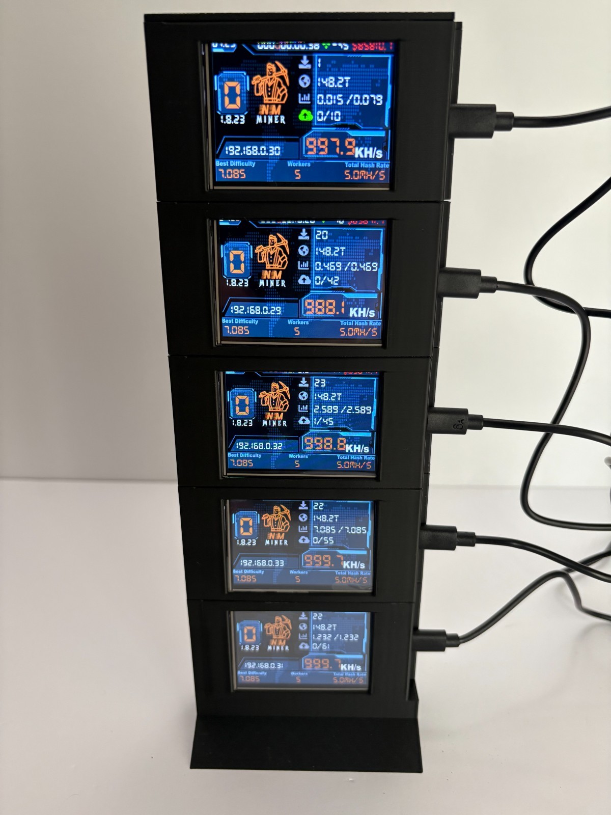 NerdMinerV2 Case A.S.T.R.A. Cooling Tower (5 Stack Tower)
