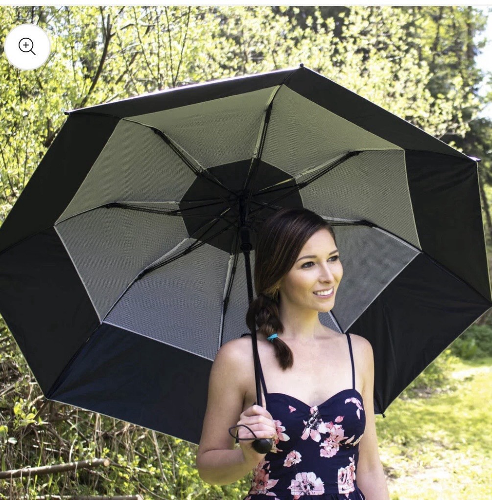 UV-Blocker Compact Folding Umbrella Silver Black UV Blocking