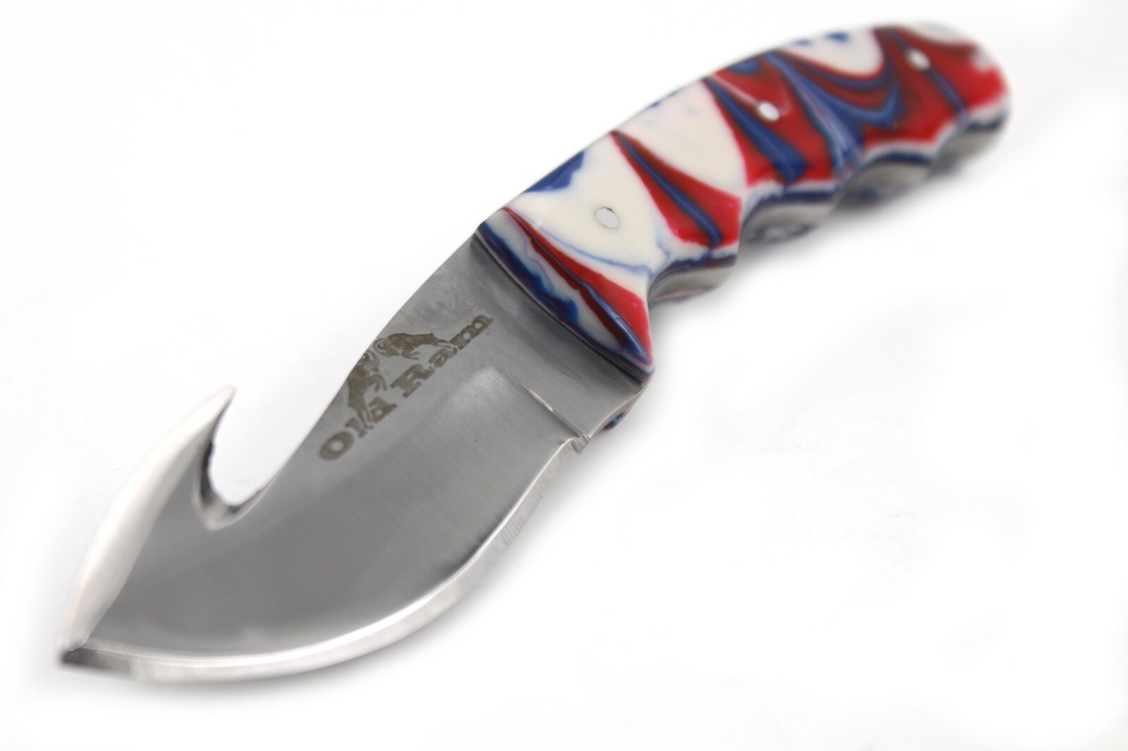 Old Ram Gut Hook Deer Skinner Fixed Blade Sharp Hunting Camping Knife w/ Sheath