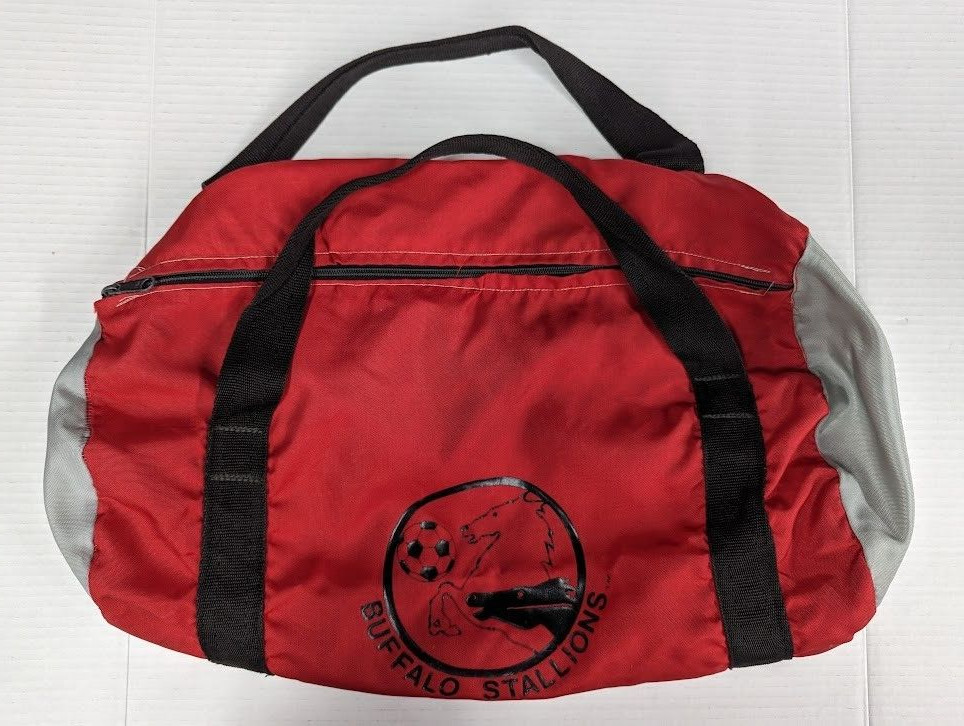 Vintage 80's Buffalo Stallions Logo MISL Soccer Bag Duffle Carry Tote 1979 20"