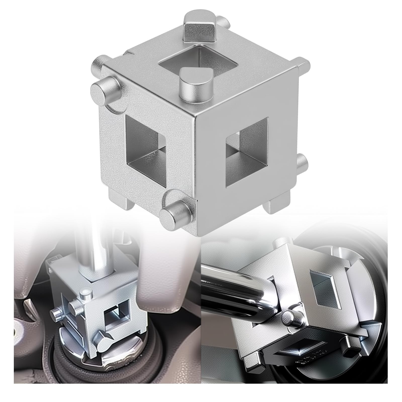 VKQTS Car Cube Brake Caliper Compression Tool 1.29*1.29*1.12 inch, Silver