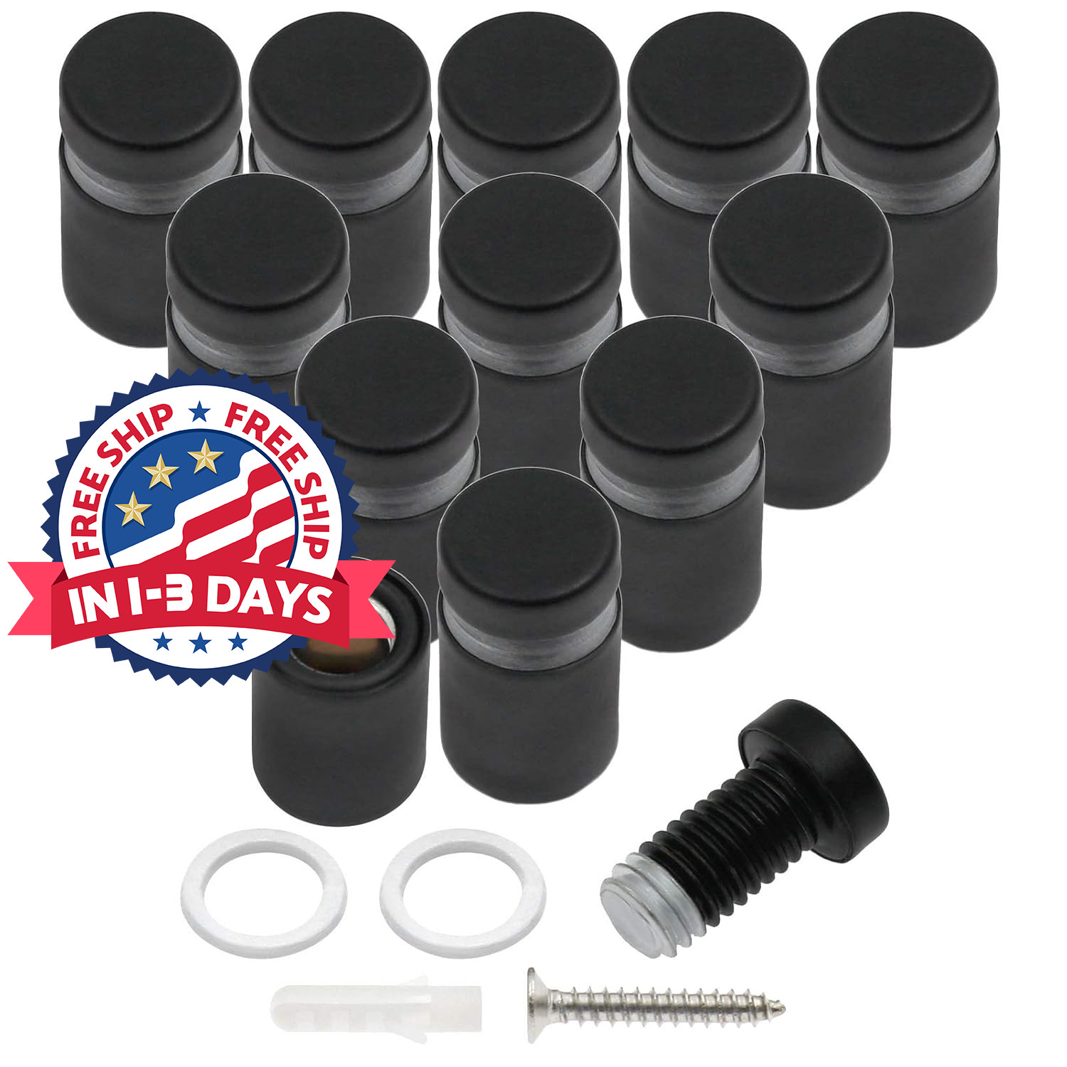 12 tornillos de acero inoxidable de 1/2" x 0,78", para montaje en pared.