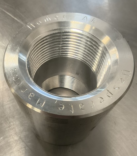 Aluminum 1.5" Inch NPT Heavy Wall Pipe Threaded Coupling for Welding