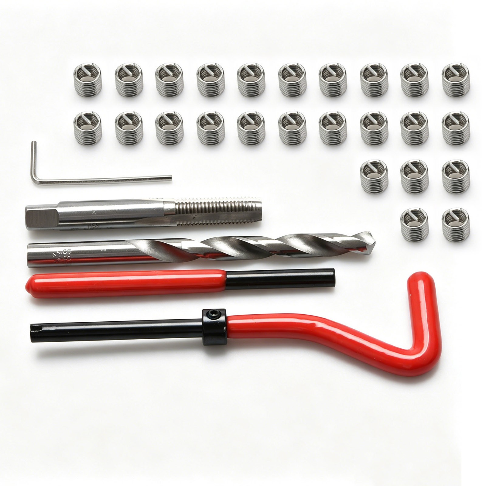 25x M8 x 1.25 Thread Repair Kit Stainless Steel Wire Insert for Soft Metals