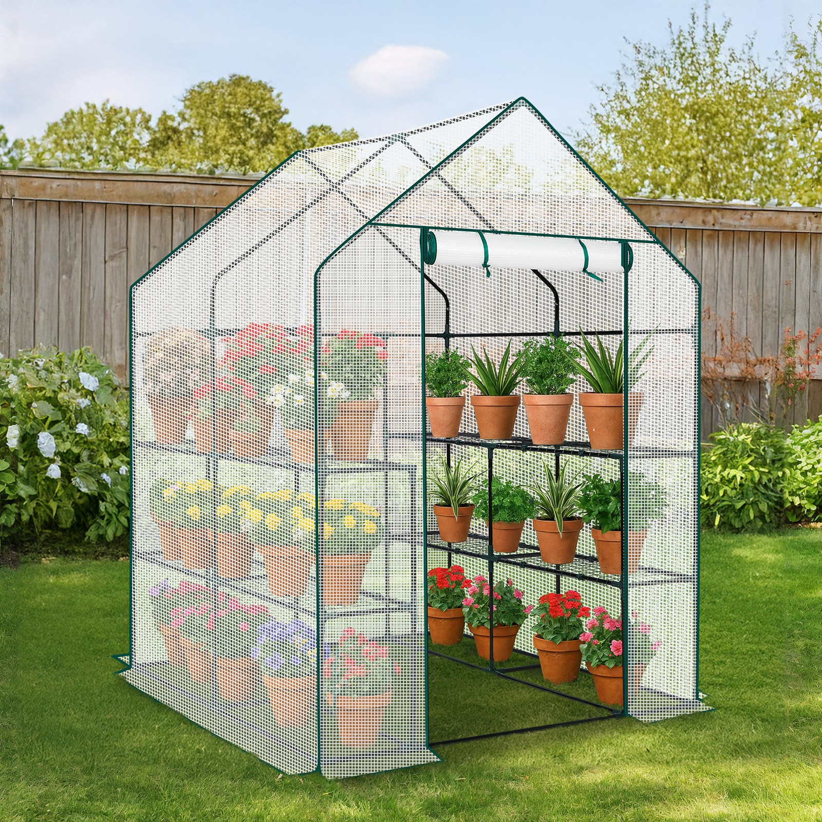 48*48*77in  PE cloth greenhouse White PE cloth